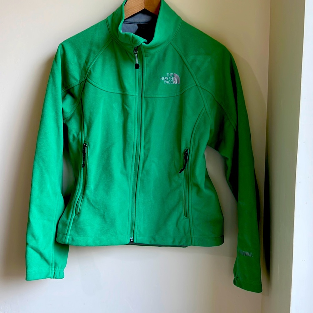 The North Face Windwall Fleece Jacket Full Zip Solid Green Women’s Small